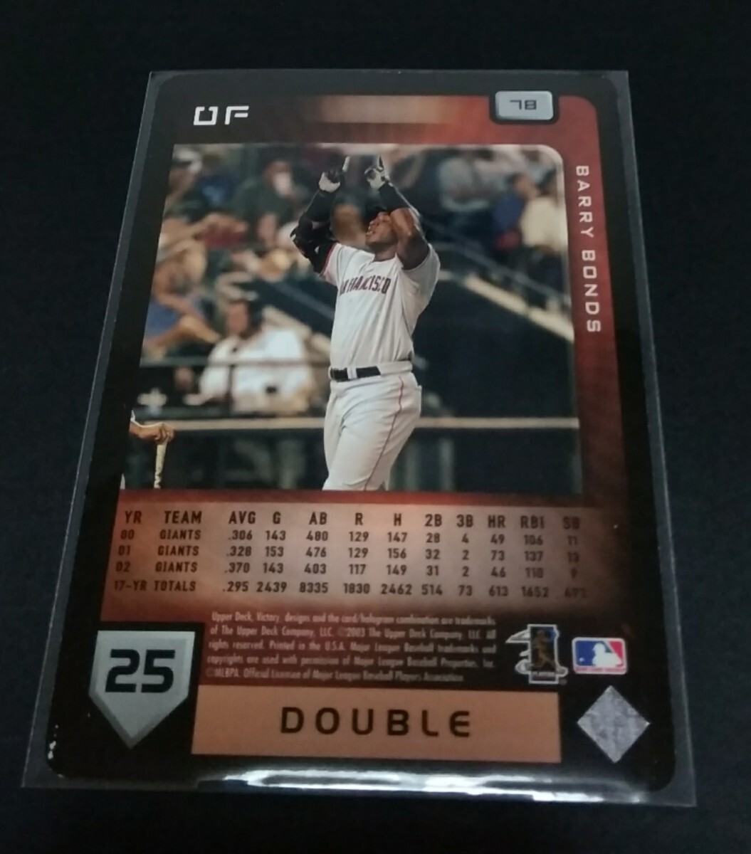 MLB 2003年upper deck バリー?ボンズ(ジャイアンツ) Victory No,78。Giants BARRY BONDS 