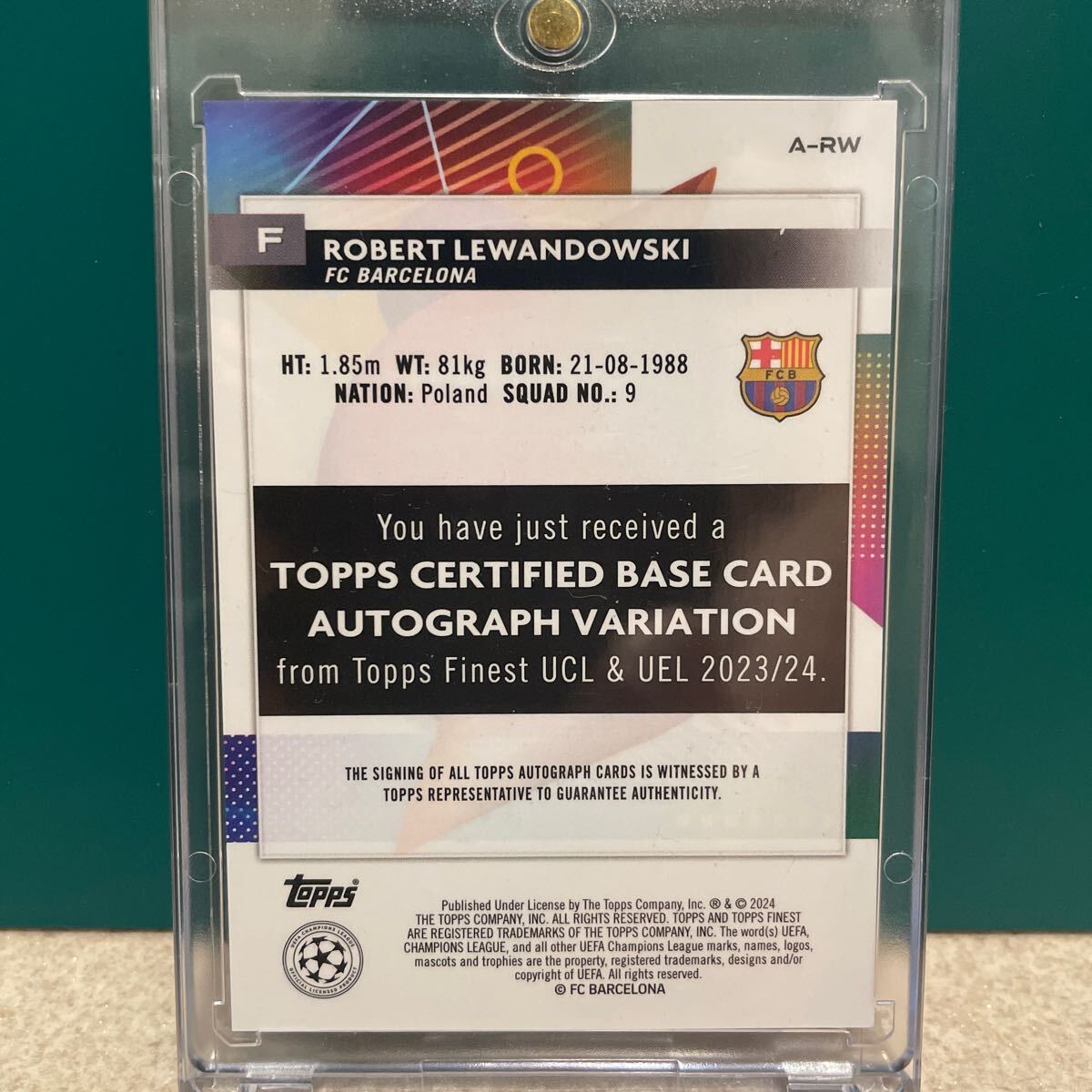 Robert Lewandowski 直筆サイン Topps Finest 2023-24(シングル Robert Lewandowski 直筆サイン Topps Finest 2023-24(シングル