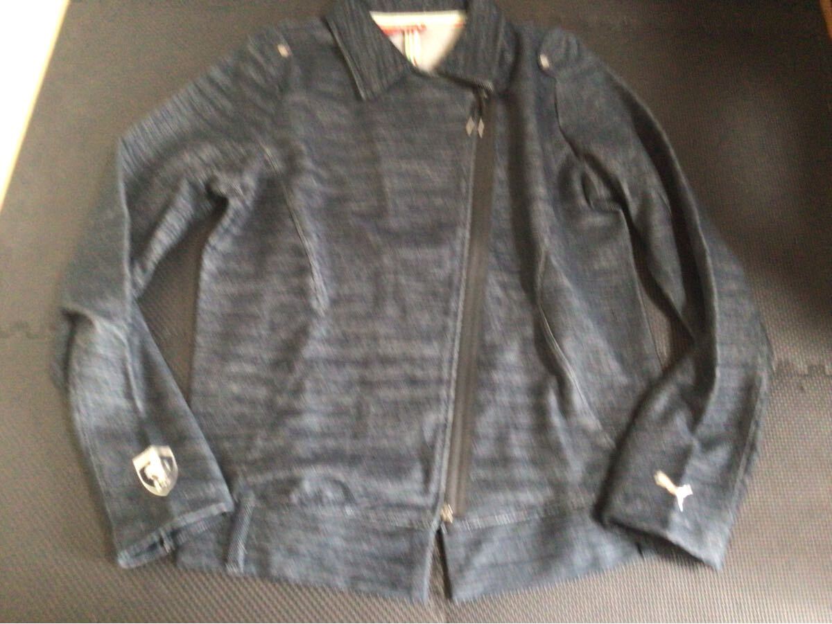 コラボ プーマ フェラーリ PUMA FERRARI 止水ジップ デニムライダース ブルゾン L 566736 ジャケット アウター