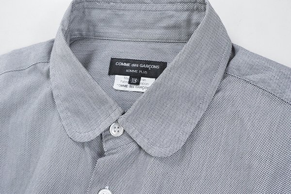 COMME des GARCONS HOMME PLUS круг воротник рубашка с длинным рукавом серый XS размер * AD2009 Comme des Garcons Homme pryus*MU16