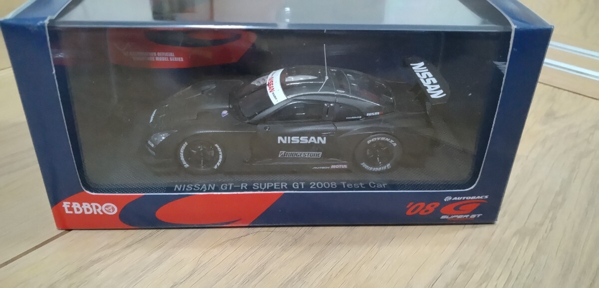 1円スタート　左ミラ取れの為ジャンク扱い　ニッサン GT-R スーパーGT500 （2008） テストカー （ブラック） （1/43スケール 44042）_画像1