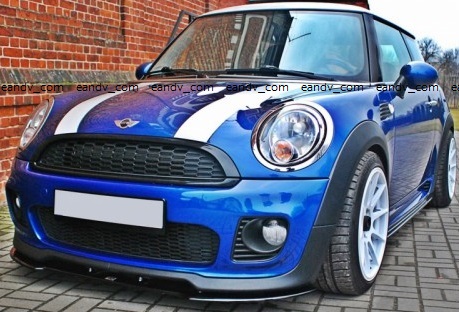 即納BMWミニクーパーR56 JCWバンパー アンダー フロントリップスポイラー エアロ カバー トリム スプリッター ディフューザー ガーニッシュ_画像1