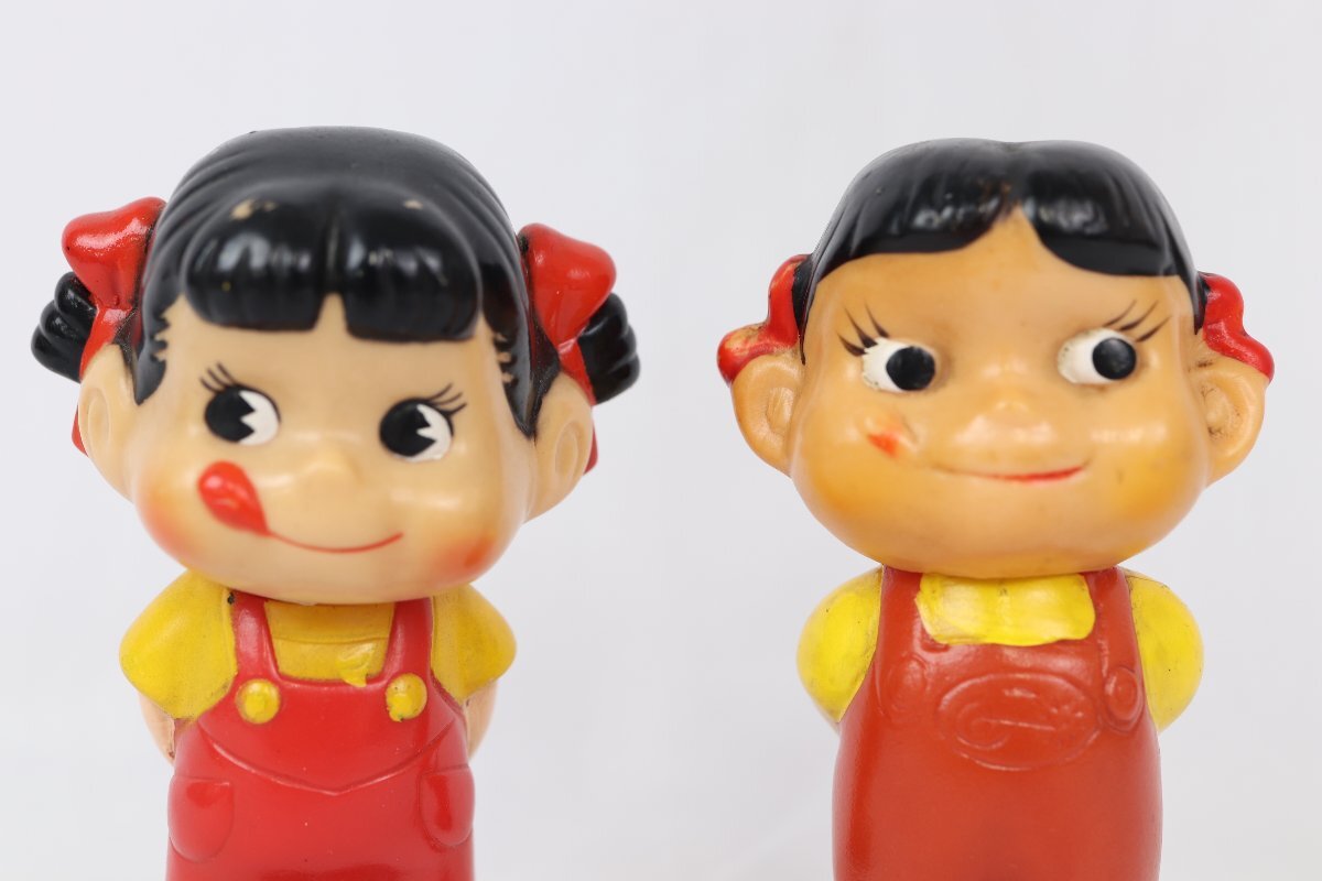 ペコちゃん ソフビ 人形 2点セット マグネット 鳴き笛 不二家