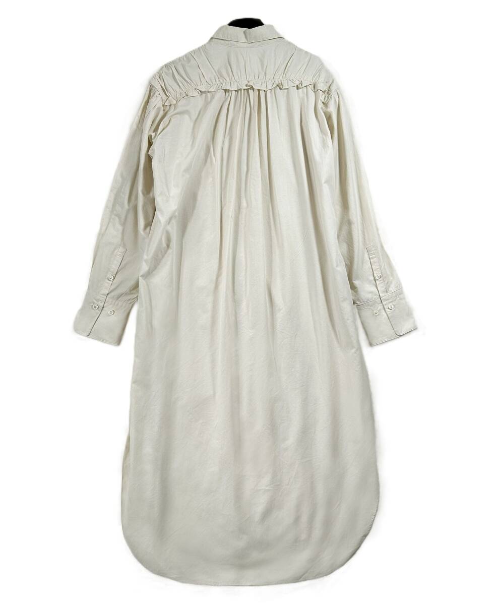 IENA　イエナ　22AW　20,900円　フリルギャザーヨークシャツワンピース　38　アイボリー
