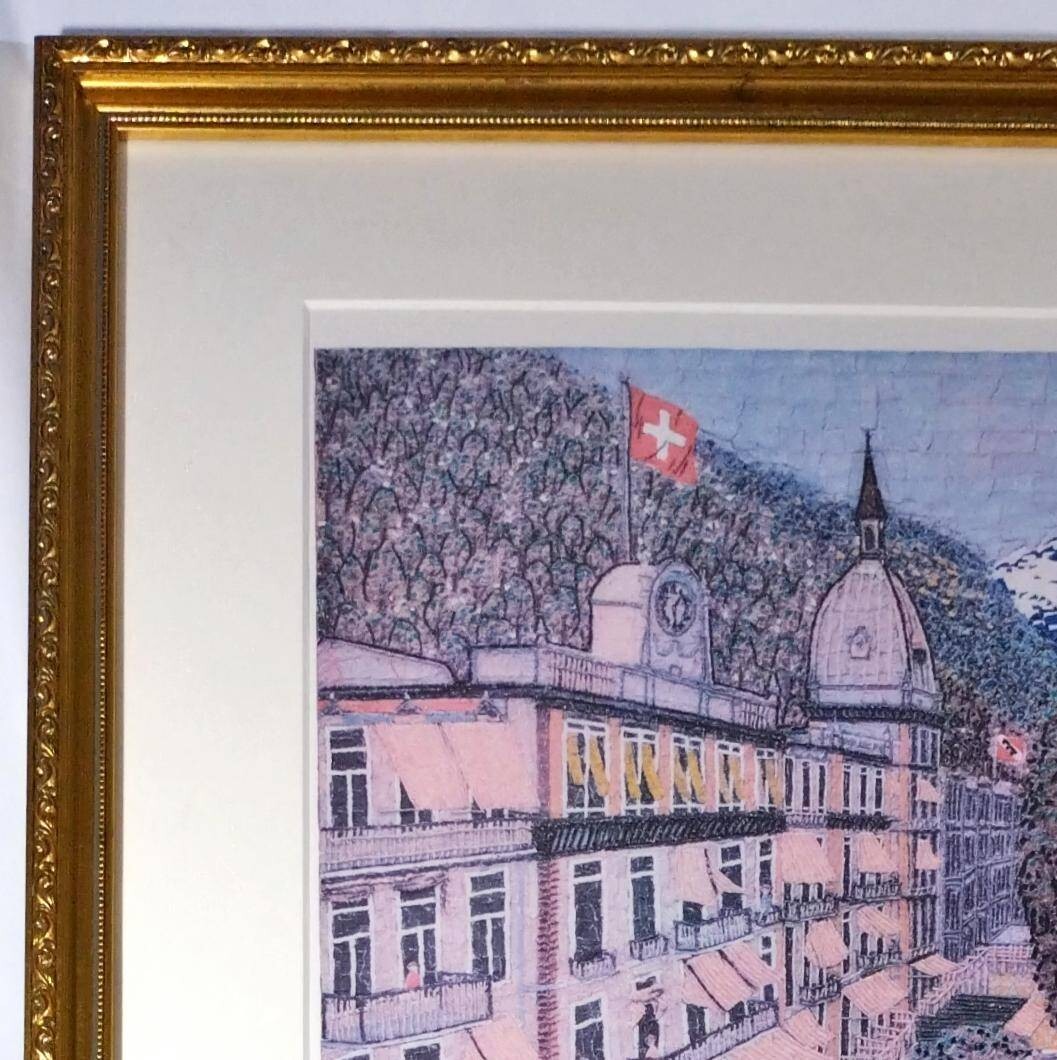 真作 リトグラフ/天才画家 裸の大将【山下清】「スイスの町」27 真作 リトグラフ/天才画家 裸の大将【山下清】「スイスの町」27
