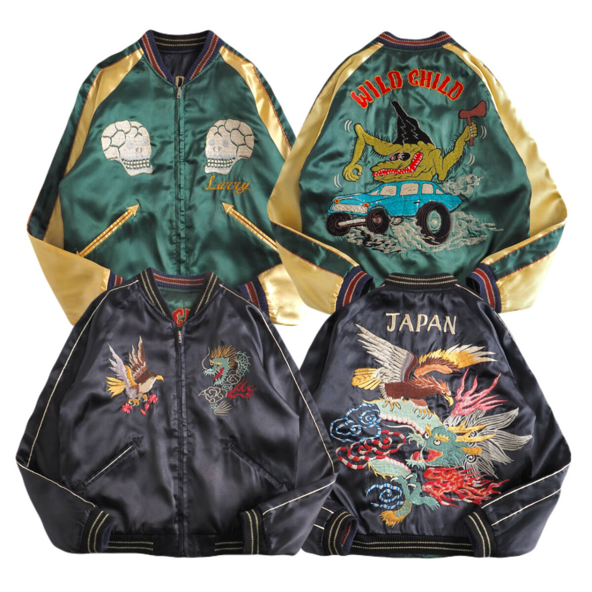 テーラー東洋　TOYO TAILOR　スカジャン　スーベニアジャケット　髑髏　鷹　メンズ　美品