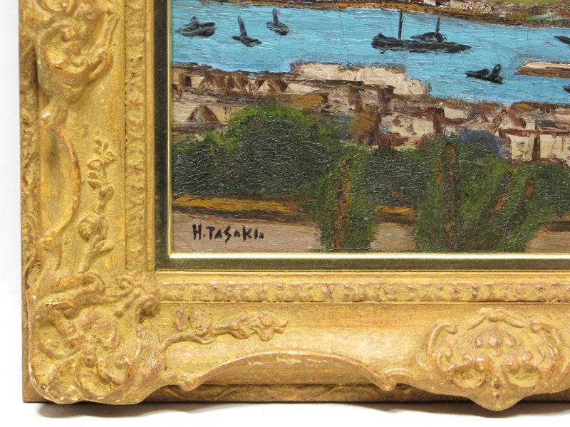 GINZA絵画館】田崎広助 油絵6号「櫻島」公式鑑定証書付き・文化 GINZA絵画館】田崎広助 油絵6号「櫻島」公式鑑定証書付き・文化