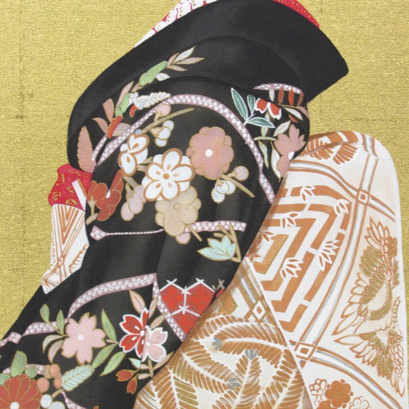 GINZA絵画館】青山亘幹 日本画10号「松の内」舞妓・共シール GINZA絵画館】青山亘幹 日本画10号「松の内」舞妓・共シール