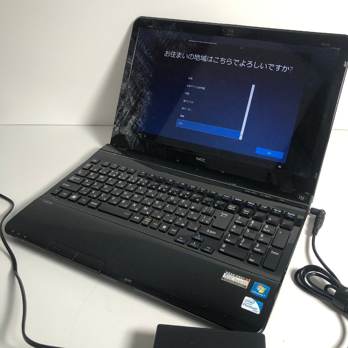 Y8-489 NEC LaVie S LS150/H LS150HS6B メモリ4GB CPU 2.30 Win10 WIFI 動作品 愛知 100サイズ_画像7