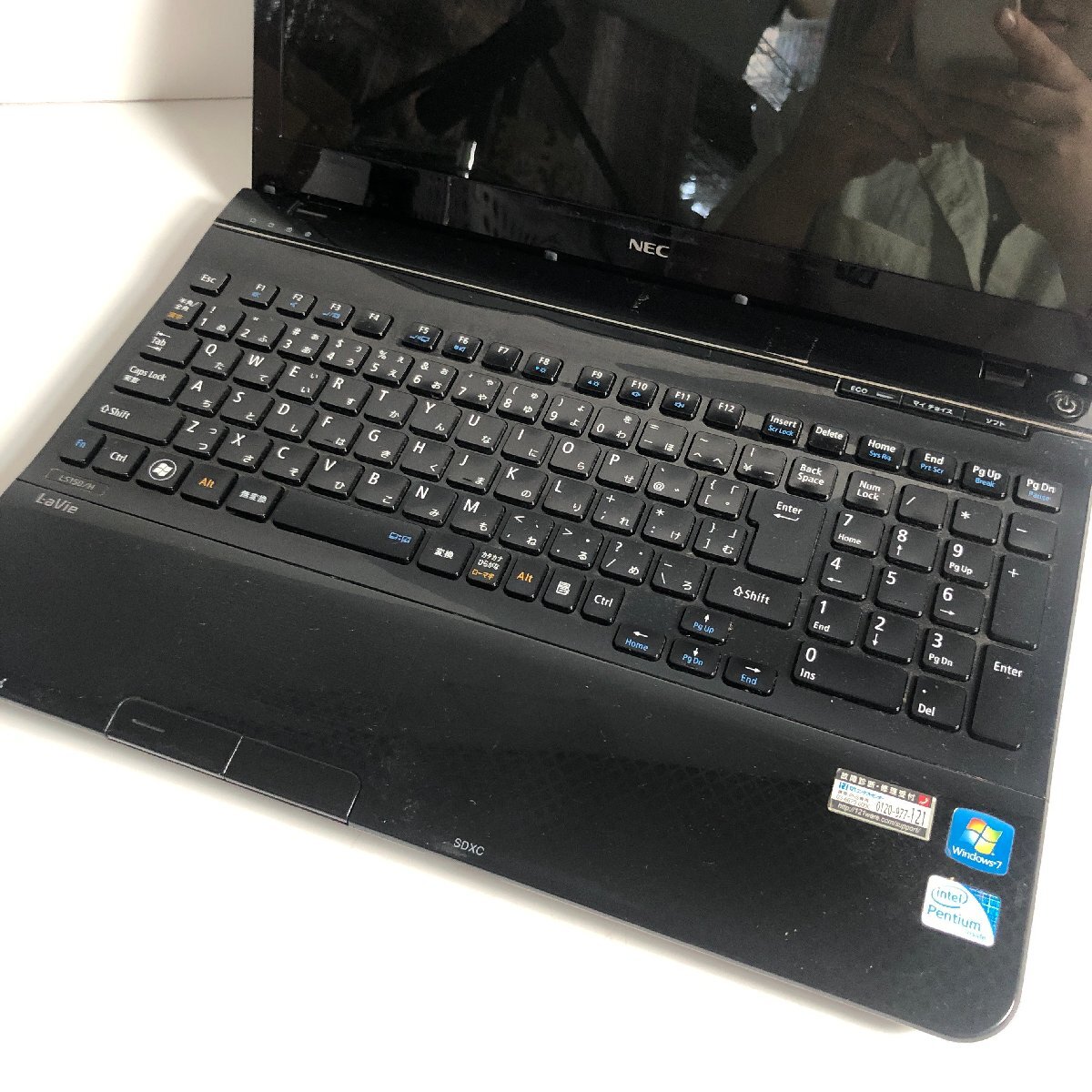 Y8-489 NEC LaVie S LS150/H LS150HS6B メモリ4GB CPU 2.30 Win10 WIFI 動作品 愛知 100サイズ_画像2
