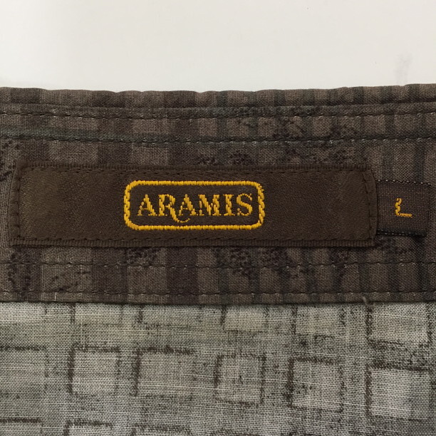 2406F-206 メンズ ARAMIS アラミス ブラウン シャツ L 【送料一律！800円】