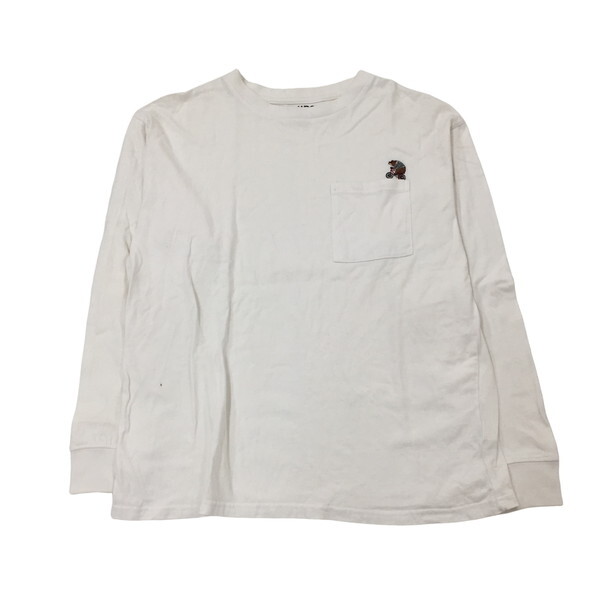 2408F-003 メンズ SHIPS シップス ホワイト 長袖Tシャツ L 【送料一律！800円】