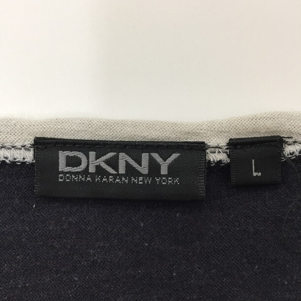 2408F-015 メンズ DKNY ダナキャラン ブラック 半袖Tシャツ L 【送料一律！800円】