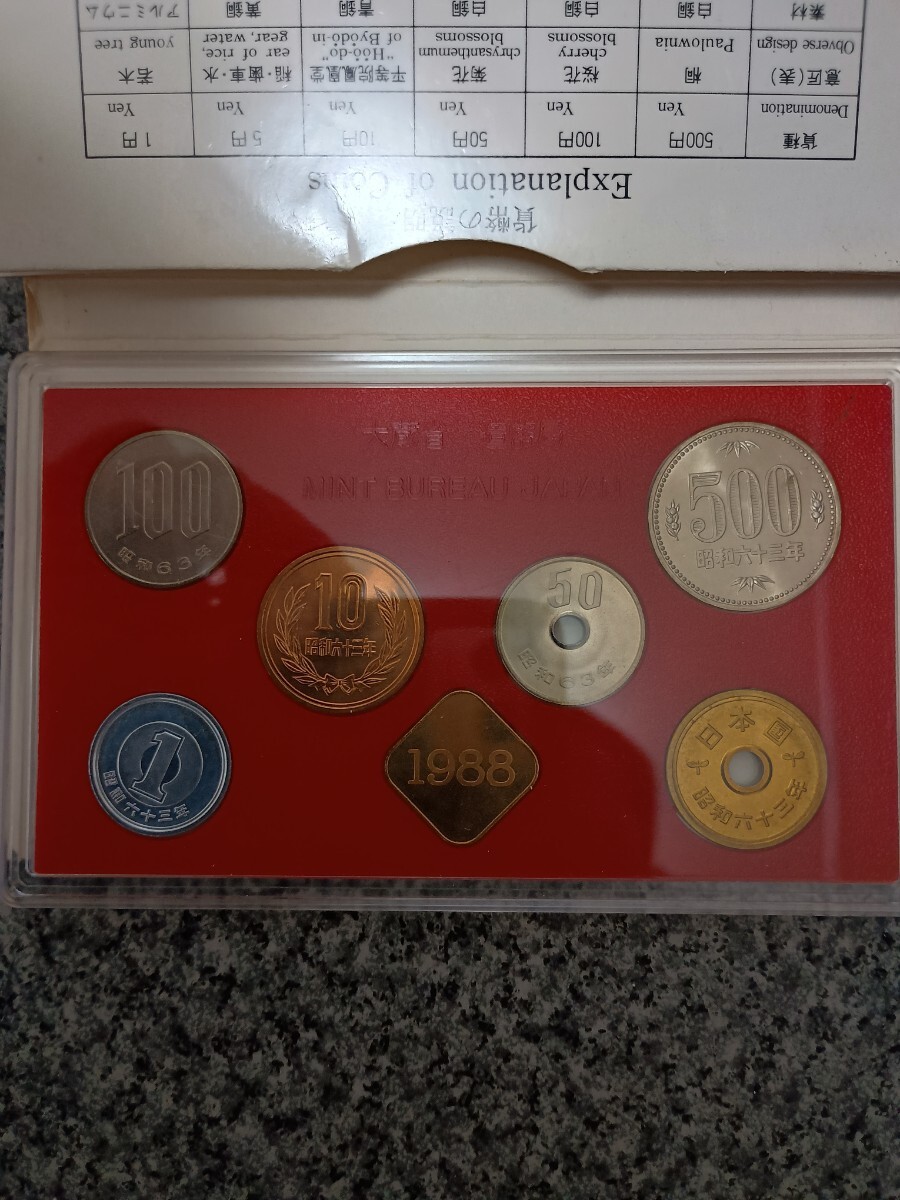 送料無料 即買 未使用品 1988年(昭和63年)貨幣セット 額面666円_画像1