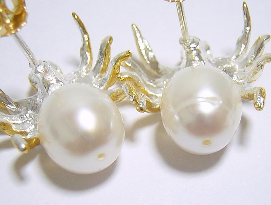 『天然ルビー』 パール　蜘蛛　スパイダー　ピアス_画像6