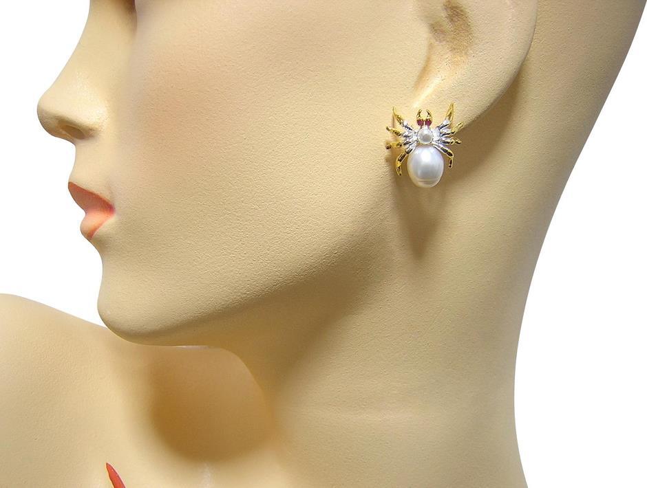 『天然ルビー』 パール　蜘蛛　スパイダー　ピアス_画像10