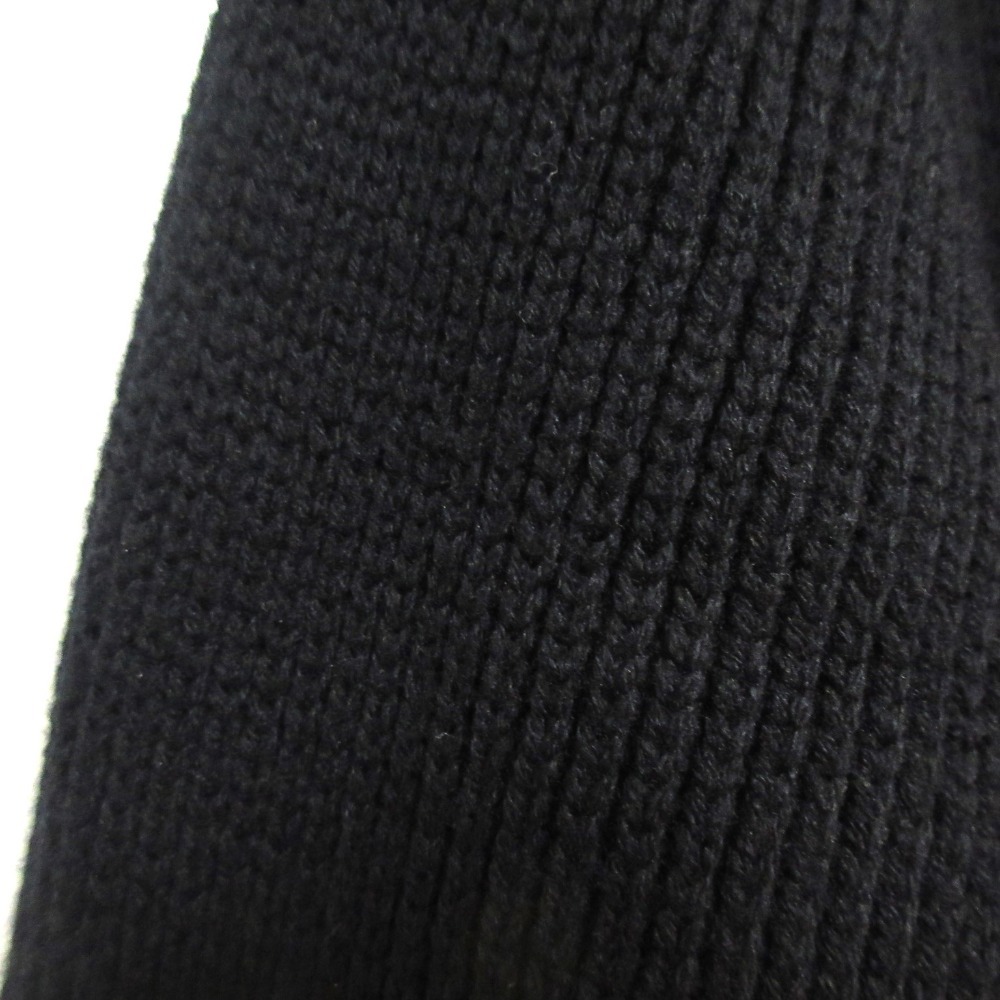 美品 BURBERRY バーバリー Oak Leaf Crest Wool Cashmere Sweater ウールカシミヤ ロゴ刺 長袖 ニット セーター S ブラック ホワイト