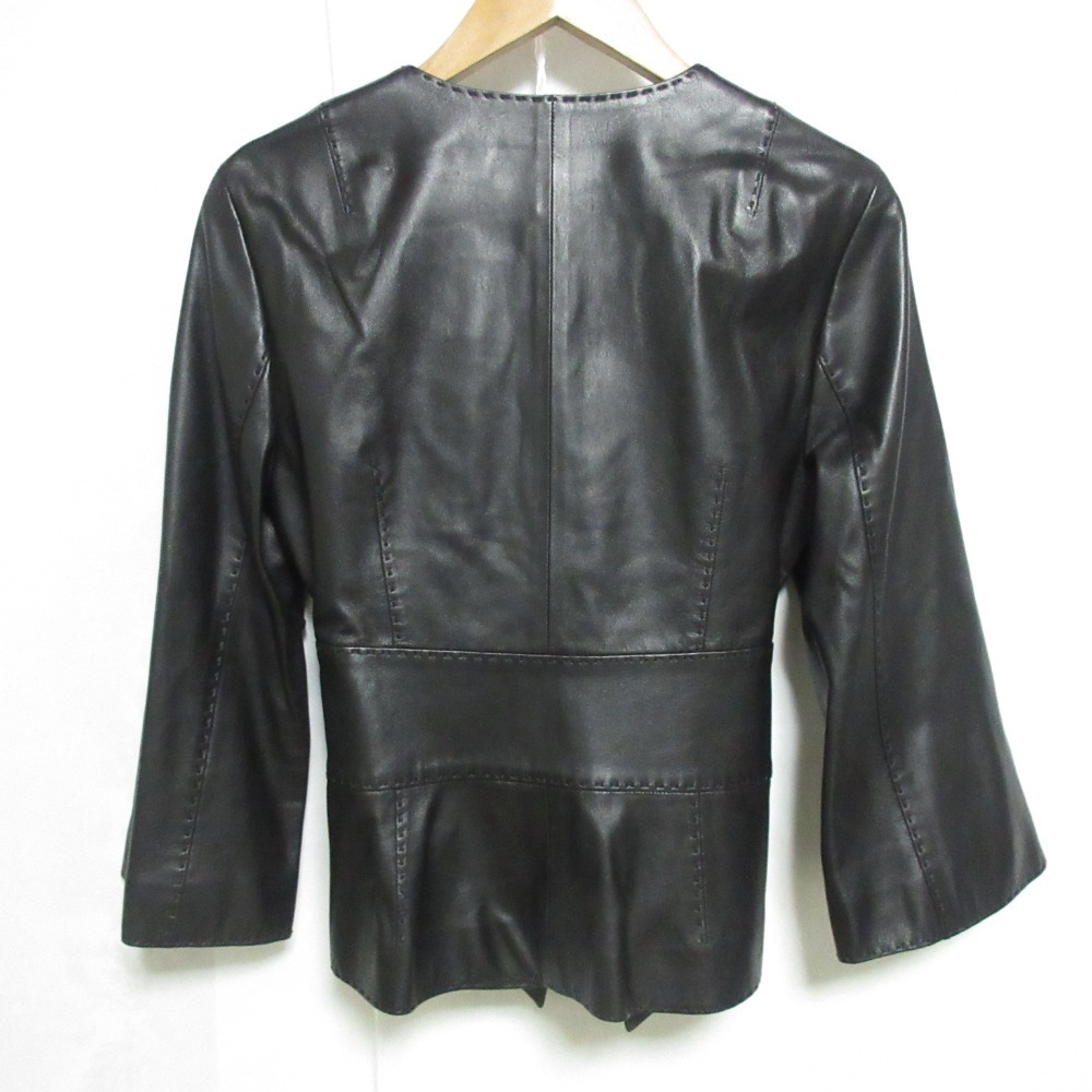 美品 miss ashida ミスアシダ ラムレザー ノーカラージャケット 美品 miss ashida ミスアシダ ラムレザー ノーカラージャケット