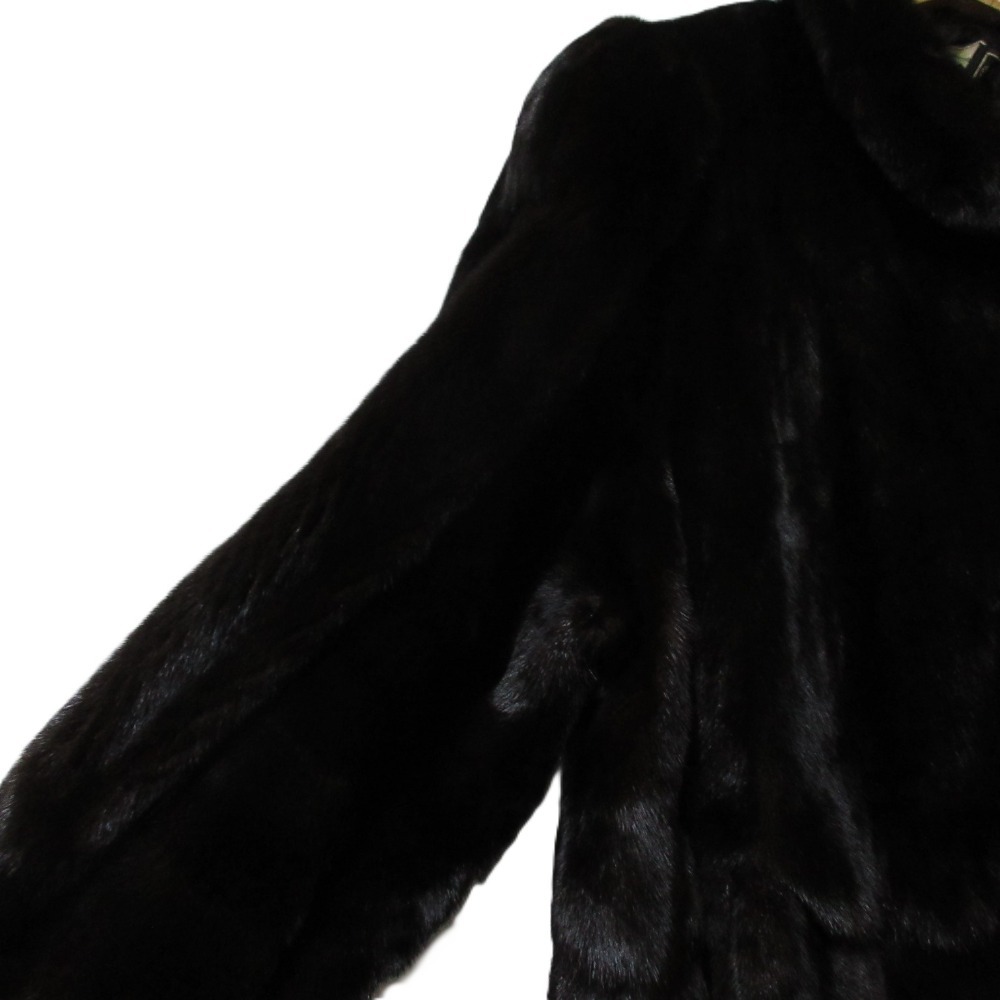 美品 FENDI フェンディ スカラップ ロゴボタン ミンクコート 毛皮 ダークブラウン