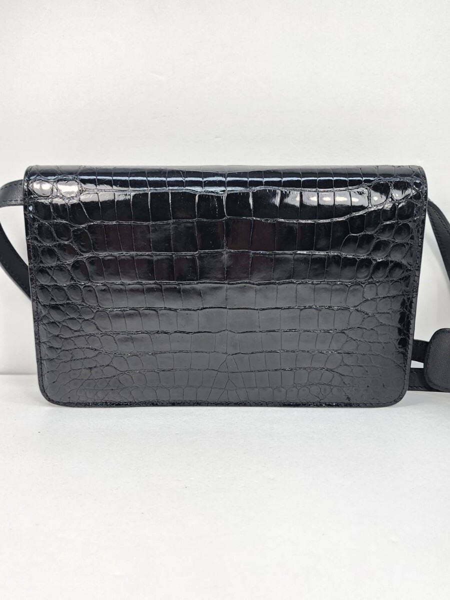 GUCCI グッチ クロコダイル ショルダーバッグ ゴールド金具 GUCCI グッチ クロコダイル ショルダーバッグ ゴールド金具