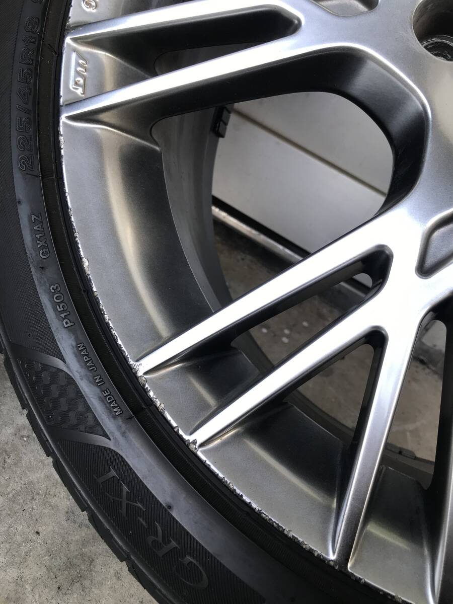 18インチ モデリスタホイール 225/45R18 中古タイヤホイール4本 18インチ モデリスタホイール 225/45R18 中古タイヤホイール4本