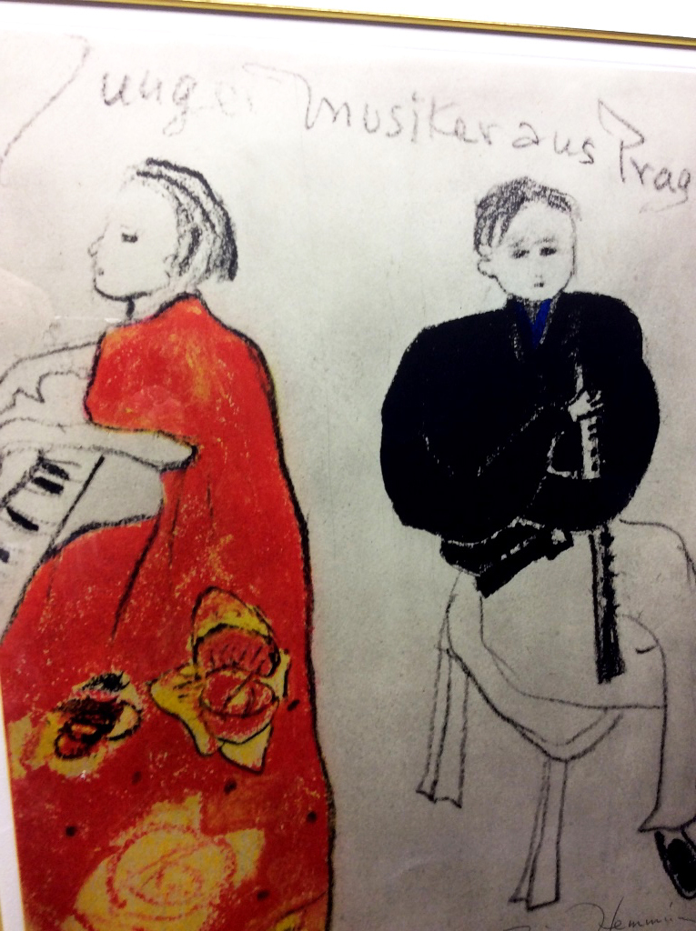 美品【真作保証】フジ子・ヘミング 「プラハの音楽家」直筆 美品【真作保証】フジ子・ヘミング 「プラハの音楽家」直筆