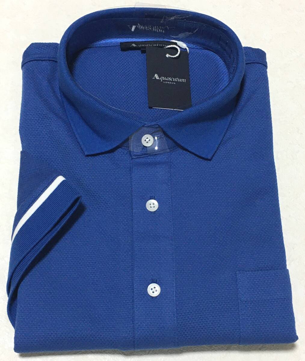 Aquascutum アクアスキュータム　半袖 ポロシャツ　日本制　3L　ブルー　定価28.600円