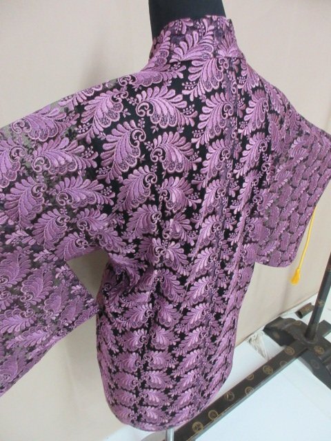 1円 中古 正絹 羽織 紗 アンティーク 和装コート 刺繍 草花 高級 1円 中古 正絹 羽織 紗 アンティーク 和装コート 刺繍 草花 高級