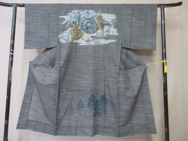 1円 良品 正絹 長襦袢 男性用 和装 和服 宝相華 屋敷 銅像 高級 1円 良品 正絹 長襦袢 男性用 和装 和服 宝相華 屋敷 銅像 高級
