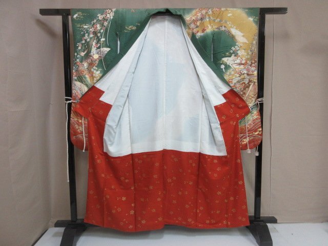 1円 良品 正絹 着物 振袖 式典 和装 成人式 入学 卒業 流水 扇子 1円 良品 正絹 着物 振袖 式典 和装 成人式 入学 卒業 流水 扇子
