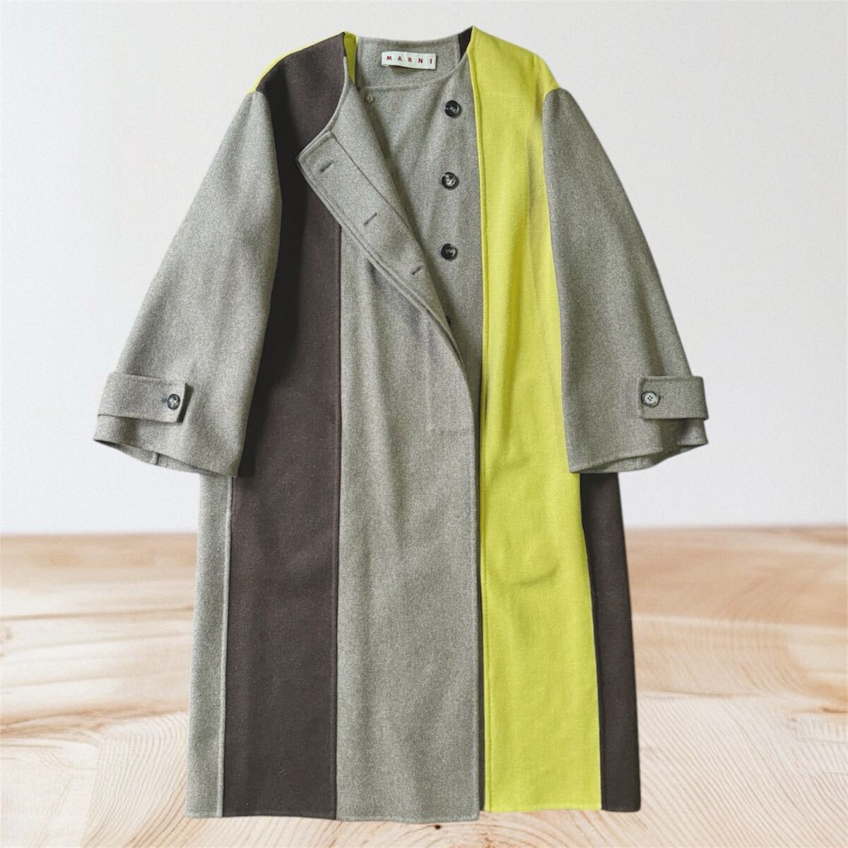 イタリア製 マルニ marni ウールツイード パッチワークノー イタリア製 マルニ marni ウールツイード パッチワークノー