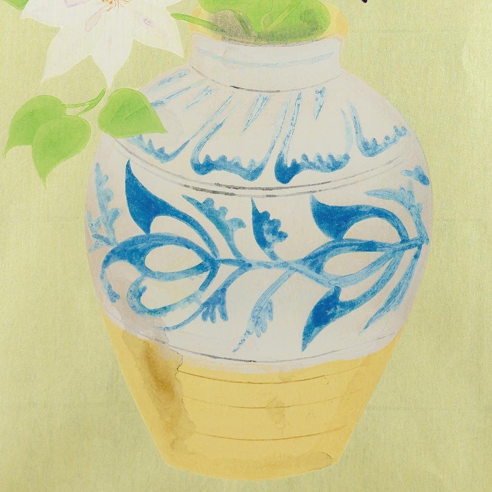 真作】【WISH】奥村土牛「瓶花」木版画 約10号 証明シール 〇 真作】【WISH】奥村土牛「瓶花」木版画 約10号 証明シール 〇