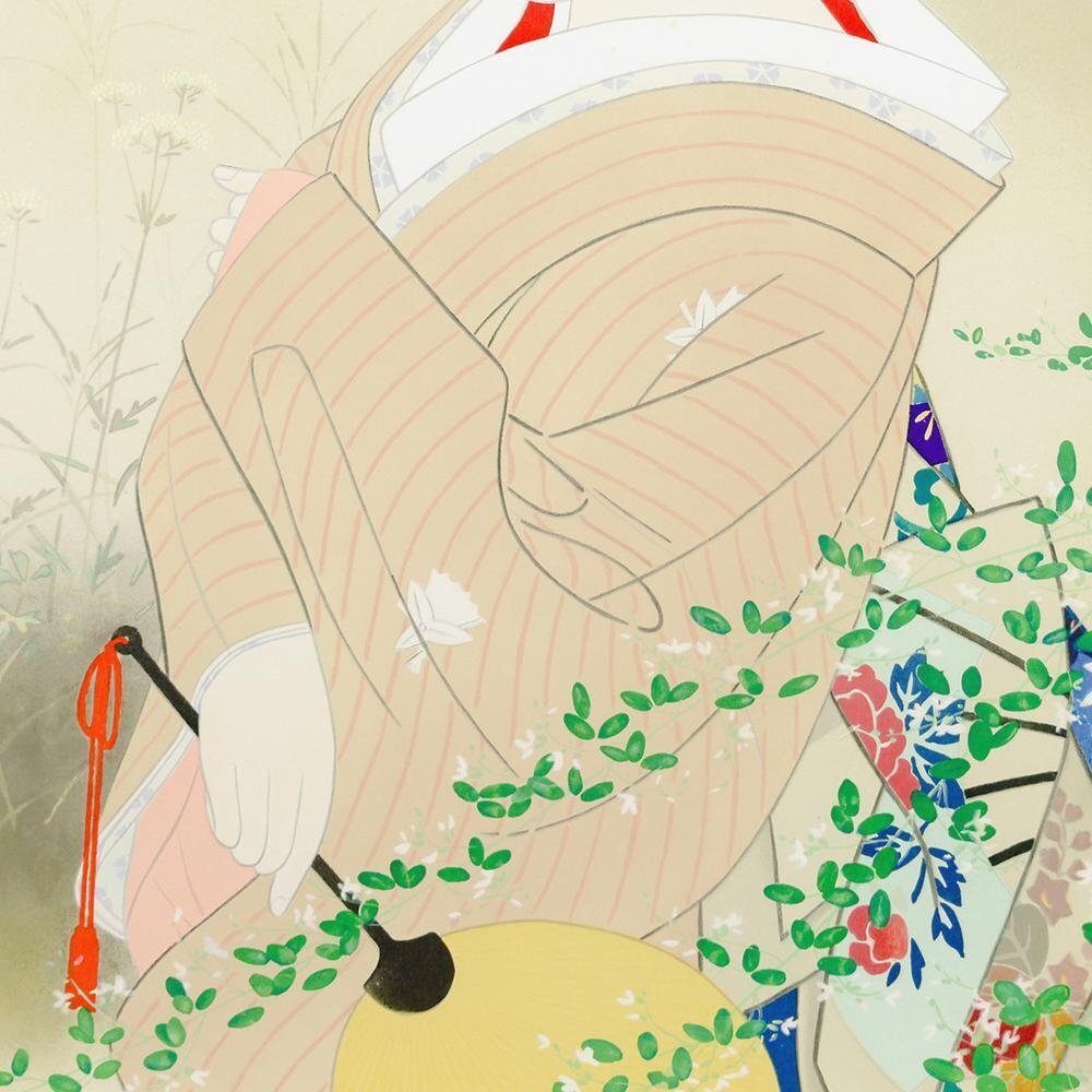真作】【WISH】伊東深水「虫の音」リトグラフ 10号 証明書付 〇 真作】【WISH】伊東深水「虫の音」リトグラフ 10号 証明書付 〇