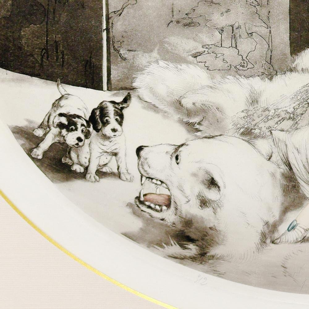 真作】【WISH】ルイ・イカール Louis Icart「小犬」銅版画 10号 真作】【WISH】ルイ・イカール Louis Icart「小犬」銅版画 10号