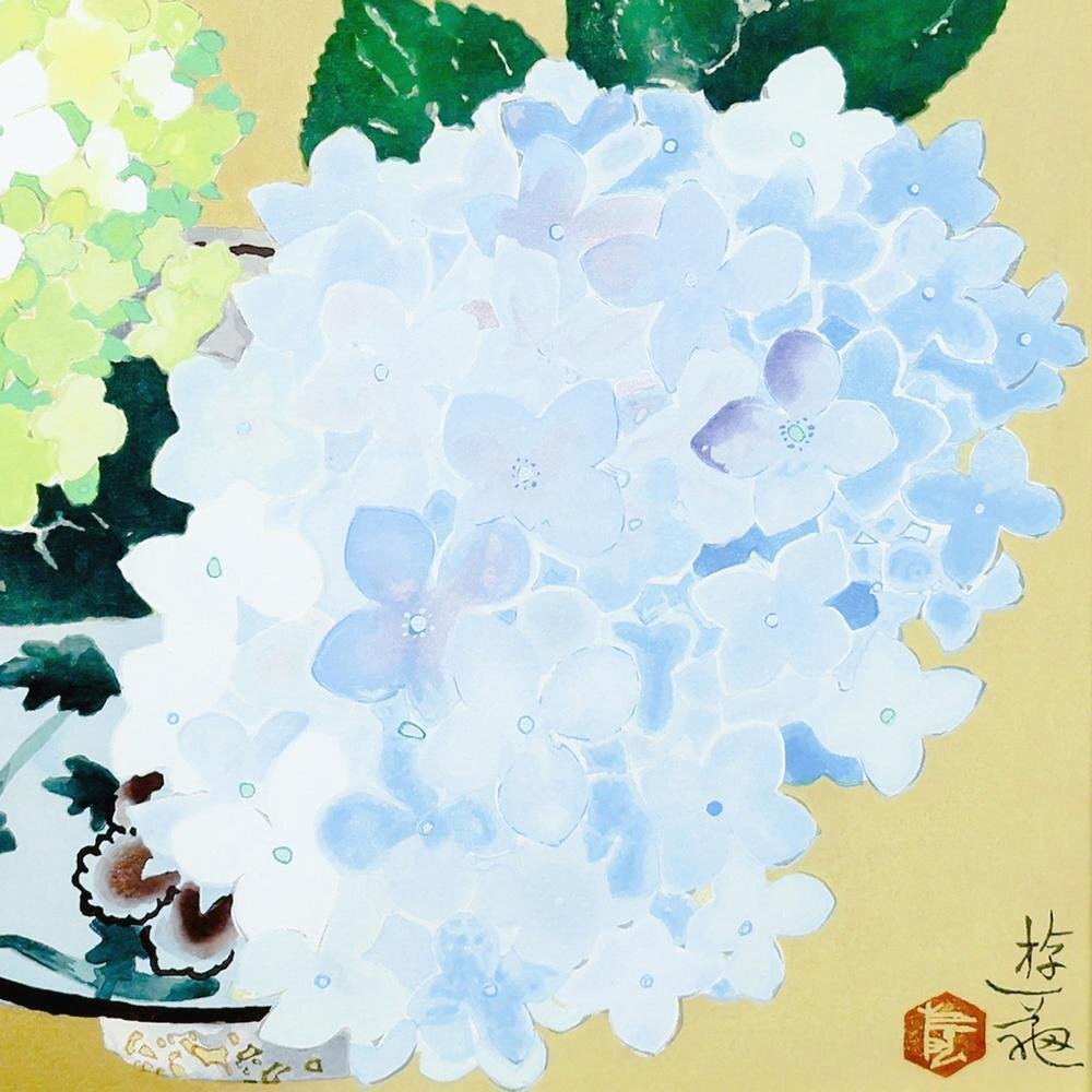 真作】【WISH】小倉遊亀「咲きこぼれる」木版画 証明シール 鉢に 真作】【WISH】小倉遊亀「咲きこぼれる」木版画 証明シール 鉢に