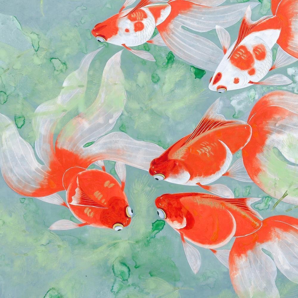 真作】【WISH】山口景泉 日本画 20号大 大作 金泥仕様 ◇琉金 真作】【WISH】山口景泉 日本画 20号大 大作 金泥仕様 ◇琉金