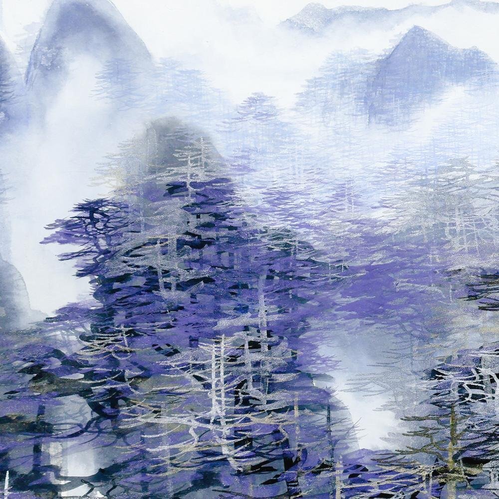 真作】【WISH】吉村醇三郎「雨後」日本画 10号 金落款 金泥仕様 真作】【WISH】吉村醇三郎「雨後」日本画 10号 金落款 金泥仕様