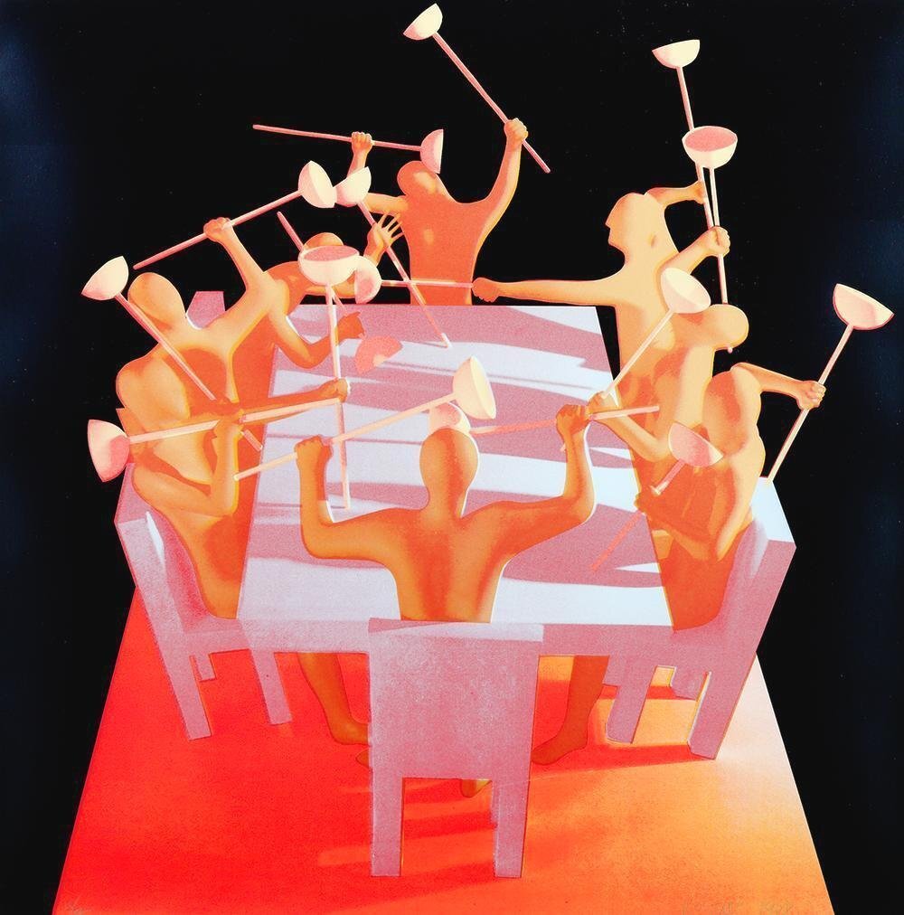 真作】【WISH】マーク・コスタビ Mark Kostabi「Upheaval 真作】【WISH】マーク・コスタビ Mark Kostabi「Upheaval