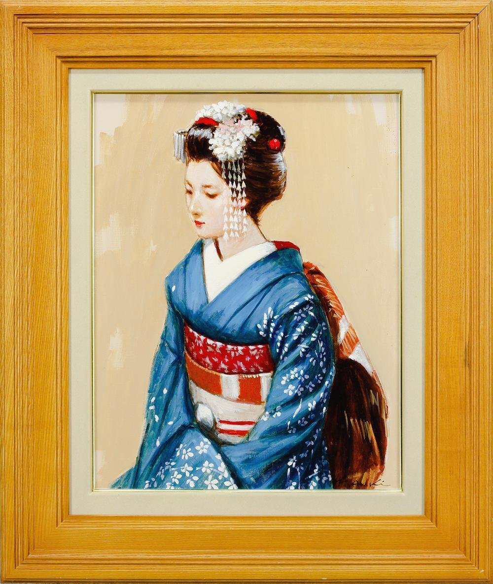 真作】【WISH】荒木義太郎「春の舞妓」油彩 6号 一枚の絵取扱作 真作】【WISH】荒木義太郎「春の舞妓」油彩 6号 一枚の絵取扱作