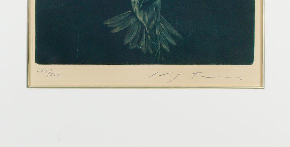 真作】【WISH】池田満寿夫「鳥のネックレス」銅版画 1975年作 真作】【WISH】池田満寿夫「鳥のネックレス」銅版画 1975年作