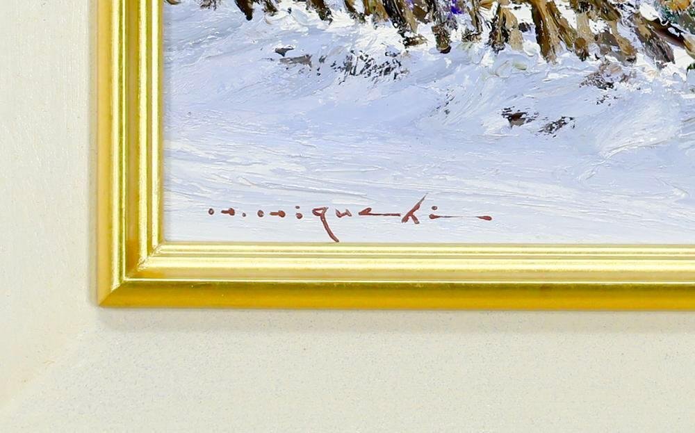 真作】【WISH】樋口洋「白い函館」油彩 4号 共シール ◇雪の町 真作】【WISH】樋口洋「白い函館」油彩 4号 共シール ◇雪の町