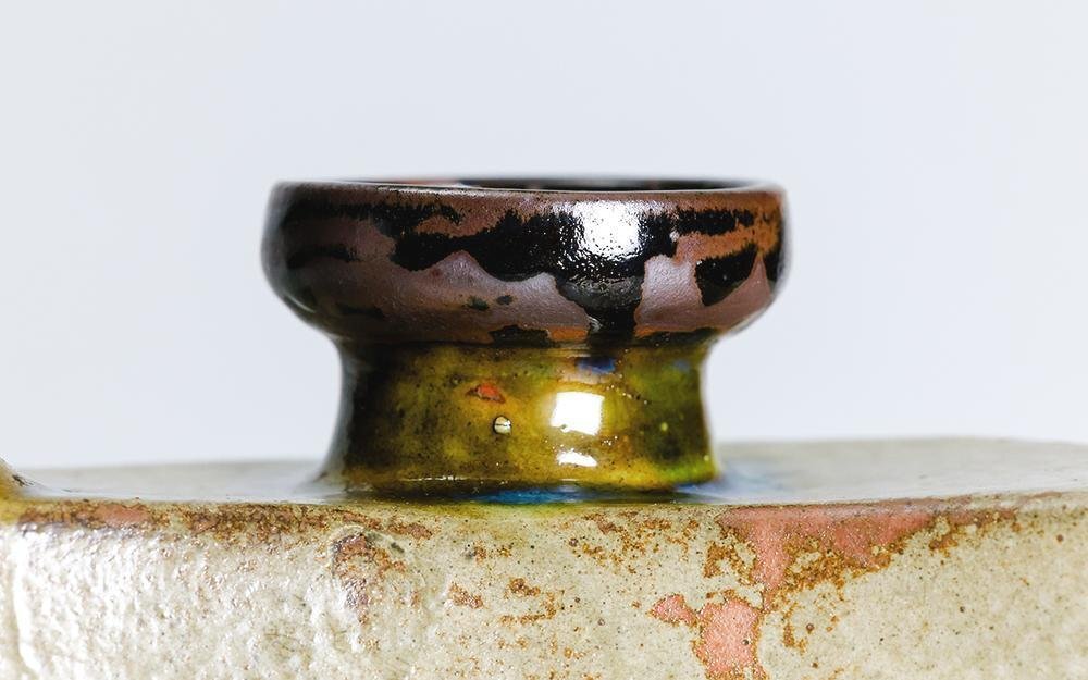真作】【WISH】金城次郎「抱瓶」壷屋焼 高さ18.5cm 2.06kg ◇魚 真作】【WISH】金城次郎「抱瓶」壷屋焼 高さ18.5cm 2.06kg ◇魚