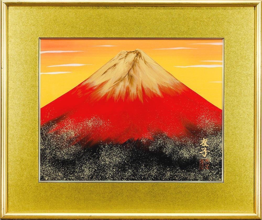 真作】【WISH】あいはら友子 日本画 6号 金落款 金箔 金泥仕様 真作】【WISH】あいはら友子 日本画 6号 金落款 金箔 金泥仕様