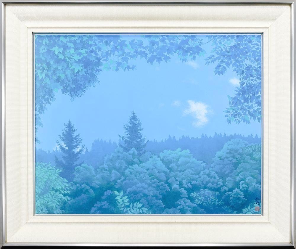 WISH】東山魁夷「緑の窓」工芸画(岩絵の具方式) 約12号 大作 WISH】東山魁夷「緑の窓」工芸画(岩絵の具方式) 約12号 大作