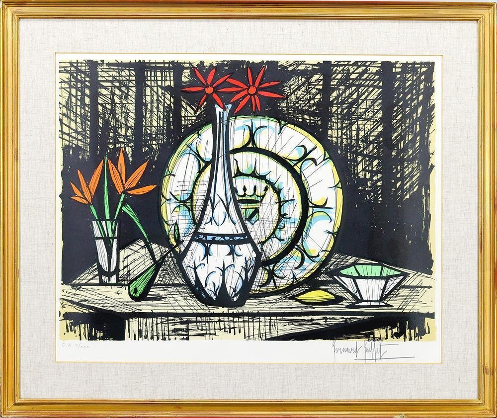 真作】【WISH】ベルナール・ビュッフェ Bernard Buffet「陶器の 真作】【WISH】ベルナール・ビュッフェ Bernard Buffet「陶器の