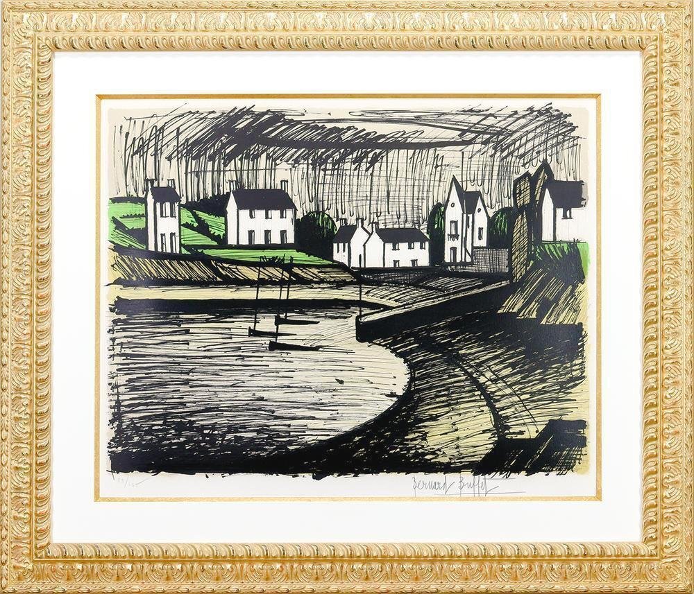 真作】【WISH】ベルナール・ビュッフェ Bernard Buffet「入江の 真作】【WISH】ベルナール・ビュッフェ Bernard Buffet「入江の
