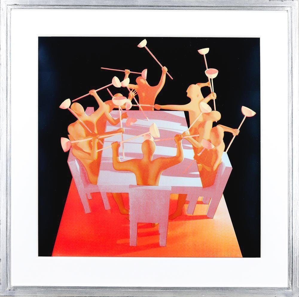 真作】【WISH】マーク・コスタビ Mark Kostabi「Upheaval 真作】【WISH】マーク・コスタビ Mark Kostabi「Upheaval