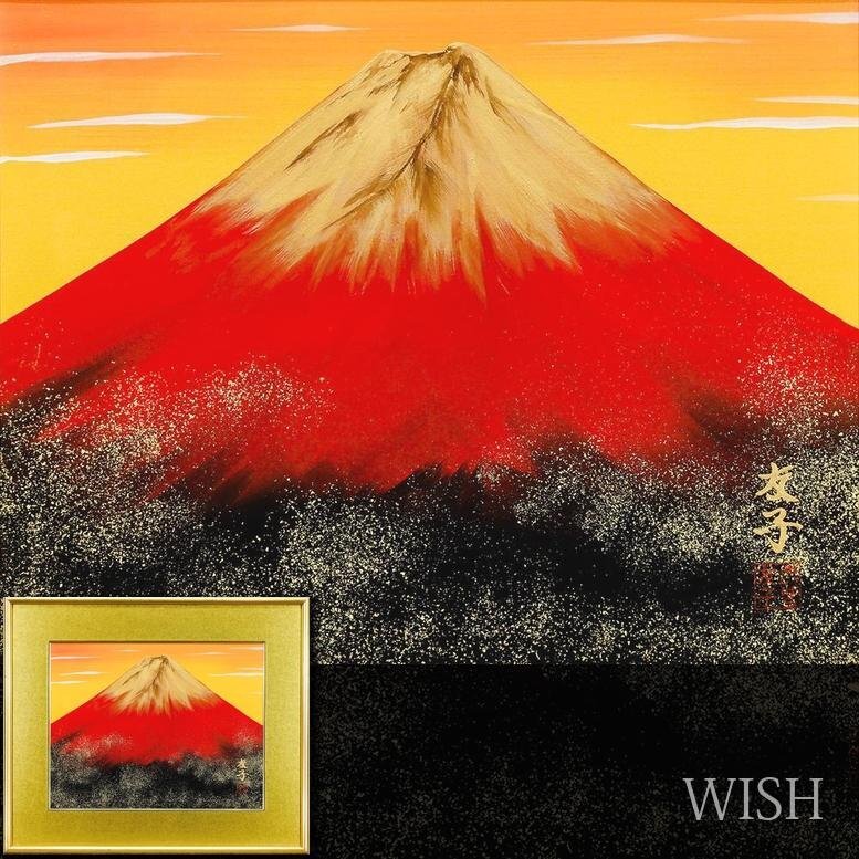 真作】【WISH】あいはら友子 日本画 6号 金落款 金箔 金泥仕様 真作】【WISH】あいはら友子 日本画 6号 金落款 金箔 金泥仕様