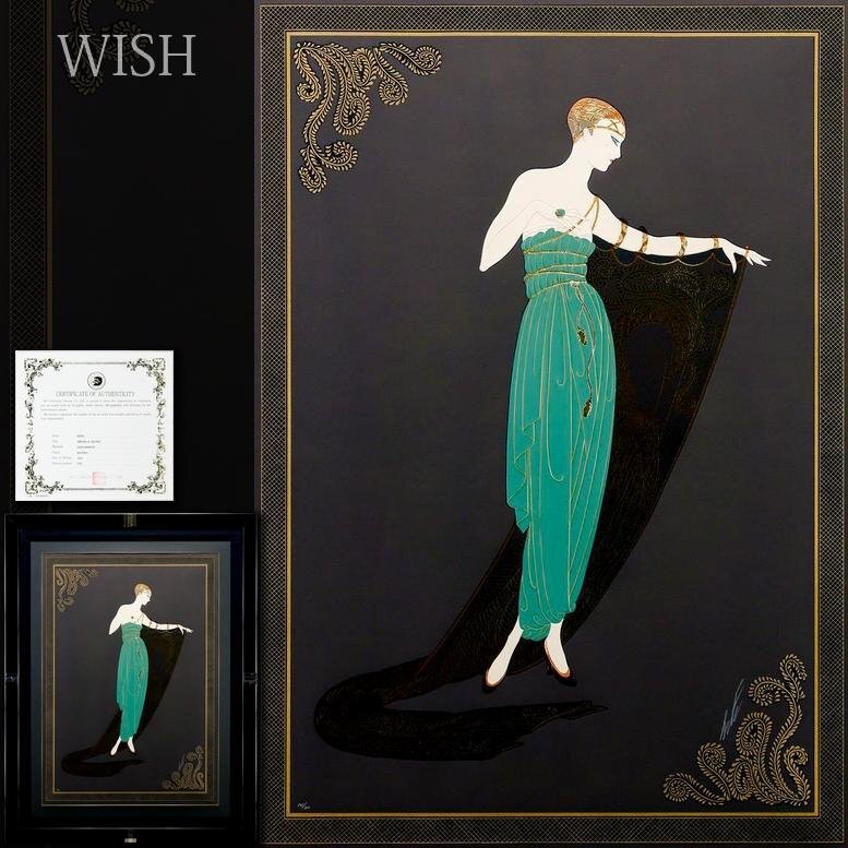 真作】【WISH】エルテ Erte「EMERALD NIGHT」セリグラフ 25号大 真作】【WISH】エルテ Erte「EMERALD NIGHT」セリグラフ 25号大