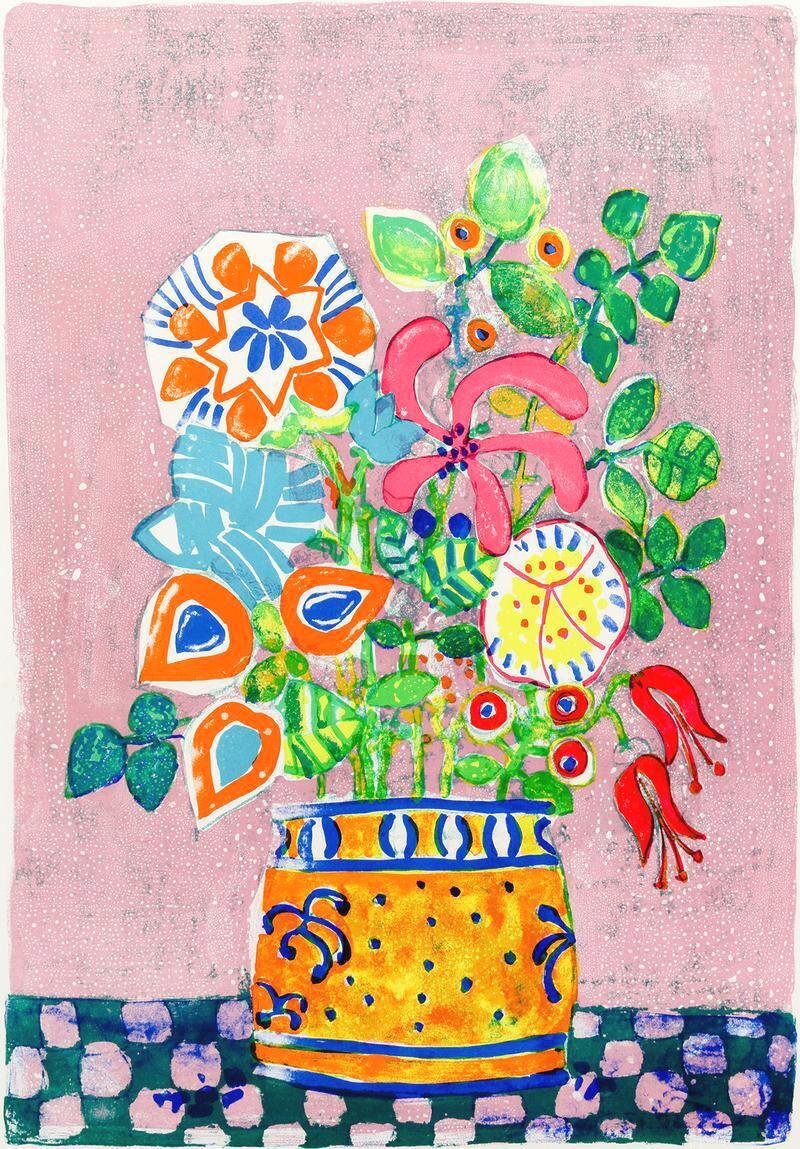 真作】【WISH】アイズピリ Paul Aizpiri「黄色い花瓶の花束 真作】【WISH】アイズピリ Paul Aizpiri「黄色い花瓶の花束